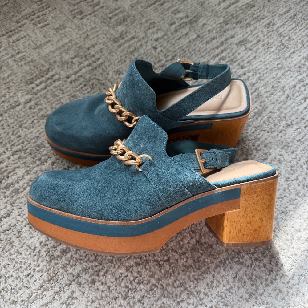 Bernardo Sochi Suede Back Strap Platform Clogs